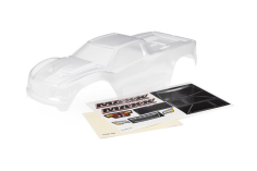 Traxxas Tuning Karosserie in klar mit Fenster-Masken und Aufkleber für MAXX 1/10
