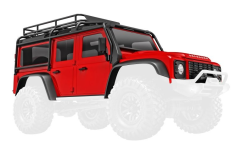 Traxxas Tuning Karosserie Defender in rot mit Anbauteilen für TRX-4M 1/18 