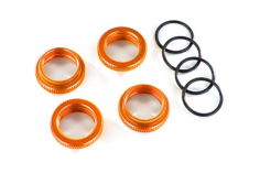 Traxxas Zubehör GT-Maxx Dämpfer-Einstellmutter aus Aluminium in orange mit O-Ring 4Stück für MAXX 1/10 und Funco 1/6