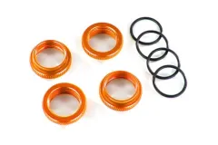 Traxxas Zubehör GT-Maxx Dämpfer-Einstellmutter aus Aluminium in orange mit O-Ring 4Stück für MAXX 1/10 und Funco 1/6