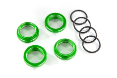 Traxxas Zubehör GT-Maxx Dämpfer-Einstellmutter aus Aluminium in grün mit O-Ring 4Stück für MAXX 1/10 und Funco 1/6