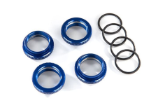 Traxxas Zubehör GT-Maxx Dämpfer-Einstellmutter aus Aluminium in blau mit O-Ring 4Stück für MAXX 1/10 und Funco 1/6