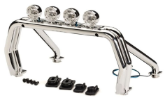 Traxxas Ersatzteile Überrollbügel in chrom mit LED Licht (für TRX9212) für TRX-4 1/10 für K10 und F150 