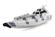 Amewi RC Boot Black Turbo Militärboot mit Jetantrieb 420mm RTR in camouflage-grau