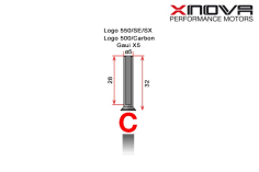 Xnova Ersatzteil Shaft/Welle für Brushless Motor 4025 Type C 5mm Welle mit 32mm Länge