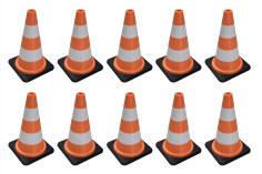 RC Scalezubehör 1/10 Verkehrskegel (Warnkegel) orange/weiß 4,5x4,5x7,3cm 10Stück