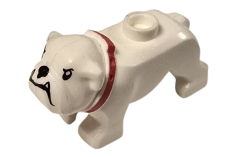 Klemmbausteine Bulldogge weiß mit Halsband