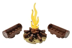 Klemmbausteine Zubehörset Feuerstelle mit Bänken