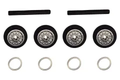 KBW Klemmbausteine Eisenbahnzubör Zugräder mit Gummireibband und Achsen 2Paar