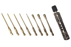 Werkzeugset Titannitrid Innensechskantdreher 8in1 mit Bit´s 0,05 1,3mm, 1,5mm 2,0mm, Kreuz und Nuss