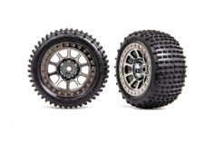 Traxxas Tuning Alias Rillen Reifen auf Tracer 2,2 Felgen in schwarz-chrom hinten 2Stück für Bandit 1/10