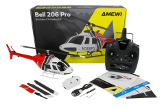Amewi RC Heli Scale Hubschrauber Bell 206 Pro Brushless CP-Helikopter 6G RTF