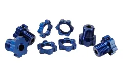 Traxxas Zubehör Radmitnehmer mit Muttern aus Aluminium 17mm in blau 4Stück für Bigfoot, Rustler, Slash und Stampede 1/10