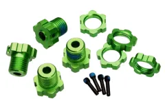Traxxas Zubehör Radmitnehmer mit Muttern aus Aluminium 17mm in grün 4Stück für Bigfoot, Rustler, Slash und Stampede 1/10