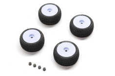 Proline Ersatzteile Reifen Set mit Felgen in Weiß für Losi Micro-T Stadium Truck 1/28