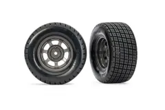 Traxxas Tuning Hossier Reifen auf Felgen in Graphit Grau 2Stück vorne für Slash 2WD 1/10