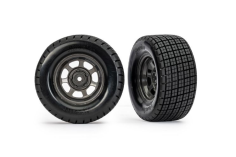 Traxxas Tuning Hossier Reifen auf Felgen in Graphit Grau 2Stück Hinten für Slash 2WD und 4WD 1/10