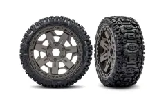 Traxxas Ersatzteile Sledgehammer Reifen Belted auf 3.0 Felgen in Grau 2Stück für Jato 1/8