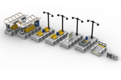 STS Klemmbausteine Moderner Modularer Bahnsteig - 1074 Teile