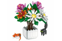 Jie Star Klemmbausteine Blumen Chrysantheme Topfpflanze - 900 Teile