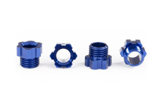 Traxxas Ersatzteile Aluminium Radachsen Muttern in Blau 4Stück für TRX-4 1/10