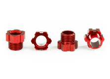 Traxxas Ersatzteile Aluminium Radachsen Muttern in Rot 4Stück für TRX-4 1/10
