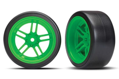 Traxxas Ersatzteile Drift Reifen auf 1,9 Felgen in Grün Hinten 2Stück für 4-TEC 1/10