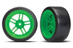 Traxxas Ersatzteile Drift Reifen auf 1,9 Felgen in Grün Vorne 2Stück für 4-TEC 1/10