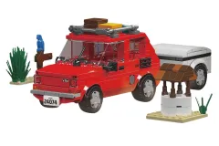 MouldKing Klemmbausteine Auto mit Anhänger und Zubehör Outdoor-Adventure - 393 Teile