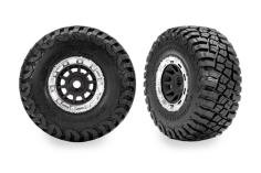 Traxxas Ersatzteile BFGoodrich Mud-Terrain Reifen Schwarz auf Felgen in Chrom 2Stück für Mini-Slash 4x4 1/16
