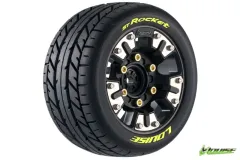 Louise Reifen ST-Rocket soft auf Felge in schwarz 12mm 2Stück für Traxxas MINI-MAXX und MINI-XRT 1/16