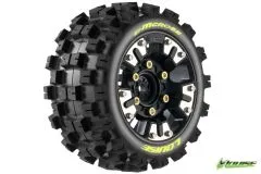 Louise Reifen ST-MCross auf Felge in schwarz 12mm 2Stück für Traxxas MINI-MAXX und MINI-XRT 1/16