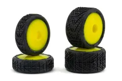 Upgrade RC Tuning Reifen Set mit Felgen in Gelb für Losi Micro-B Buggy 1/24