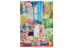 Lasercut Puzzle Blumenhof Katze - 1000 Teile