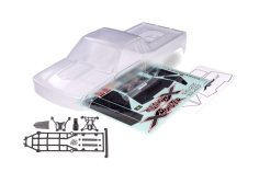 Traxxas Tuning Chevy K1500 Karosserie in Klar mit Aufkleber und HD Anbauteilen für X-Maxx Monstertruck 1/7