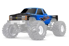 Traxxas Tuning Chevy K1500 Karosserie in Blau mit Aufkleber für X-Maxx Monstertruck 1/7