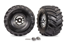 Traxxas Tuning Terra Groove Reifen auf Felgen in Chrome 2Stück für X-Maxx Monstertruck 1/7