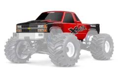 Traxxas Tuning Chevy K1500 Karosserie in Rot mit Aufkleber für X-Maxx Monstertruck 1/7