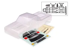 Traxxas Tuning Ford F-150 Karosserie in Klar mit Aufkleber und HD Anbauteilen für X-Maxx Monstertruck 1/7