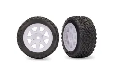 Traxxas Tuning Rally Reifen auf Felgen in Weiß Vorne 2Stück für MINI-Rally 1/16