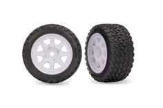 Traxxas Tuning Rally Reifen auf Felgen in Weiß Hinten 2Stück für MINI-Rally 1/16