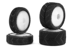 Losi Tuning Micro Spiker Pre-Mounted Carpet Reifen in Weiß für Micro-B Buggy 1/24